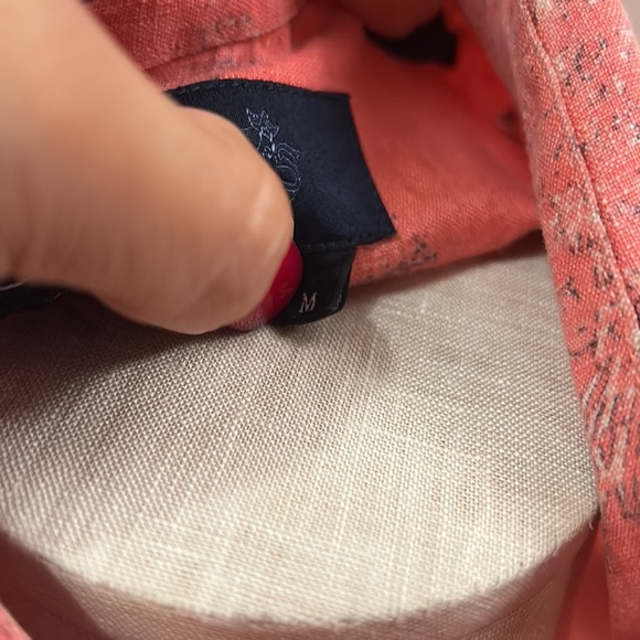 NAT Nast Men’s Linen American Fit Coral Combo Shirt size M - Picture 12 of 14